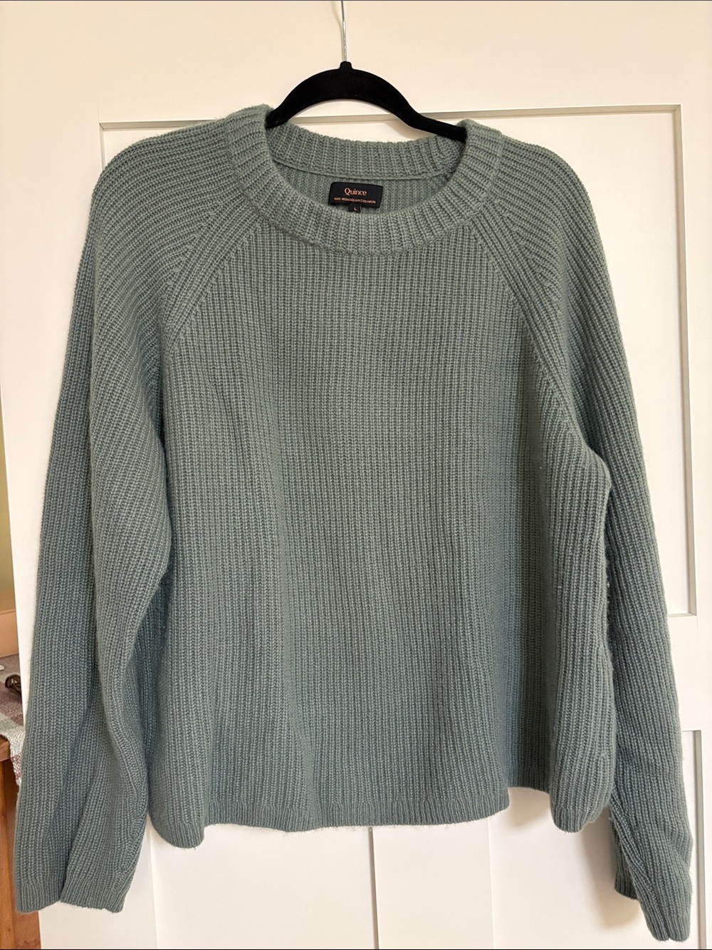 Quince Casher Crewneck Fisherman Sweater - Sage Green